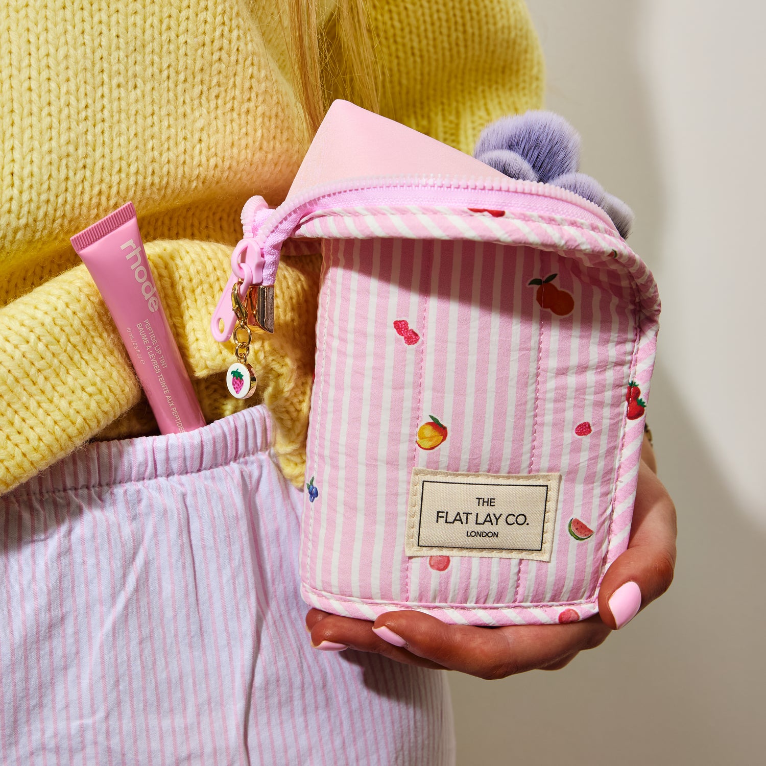 flat makeup bag for travel Prite Toiletry Bag Open Cosmetic Organizer Women Highly versatile The Flat Lay Co USA