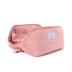 Flat Lay Makeup Box Bag - Pink Velvet