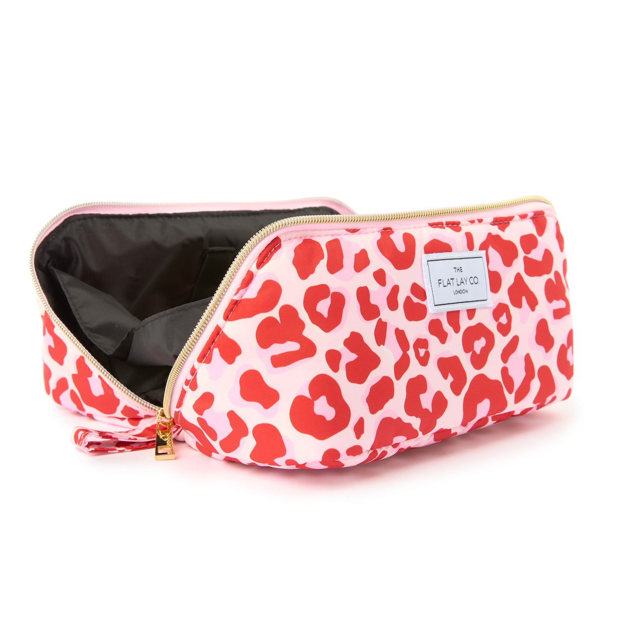 Flat Lay Makeup Box Bag - Pink Leopard