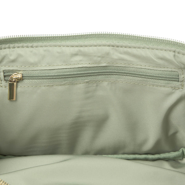 Flat Lay Makeup Box Bag - Sage Green Velvet
