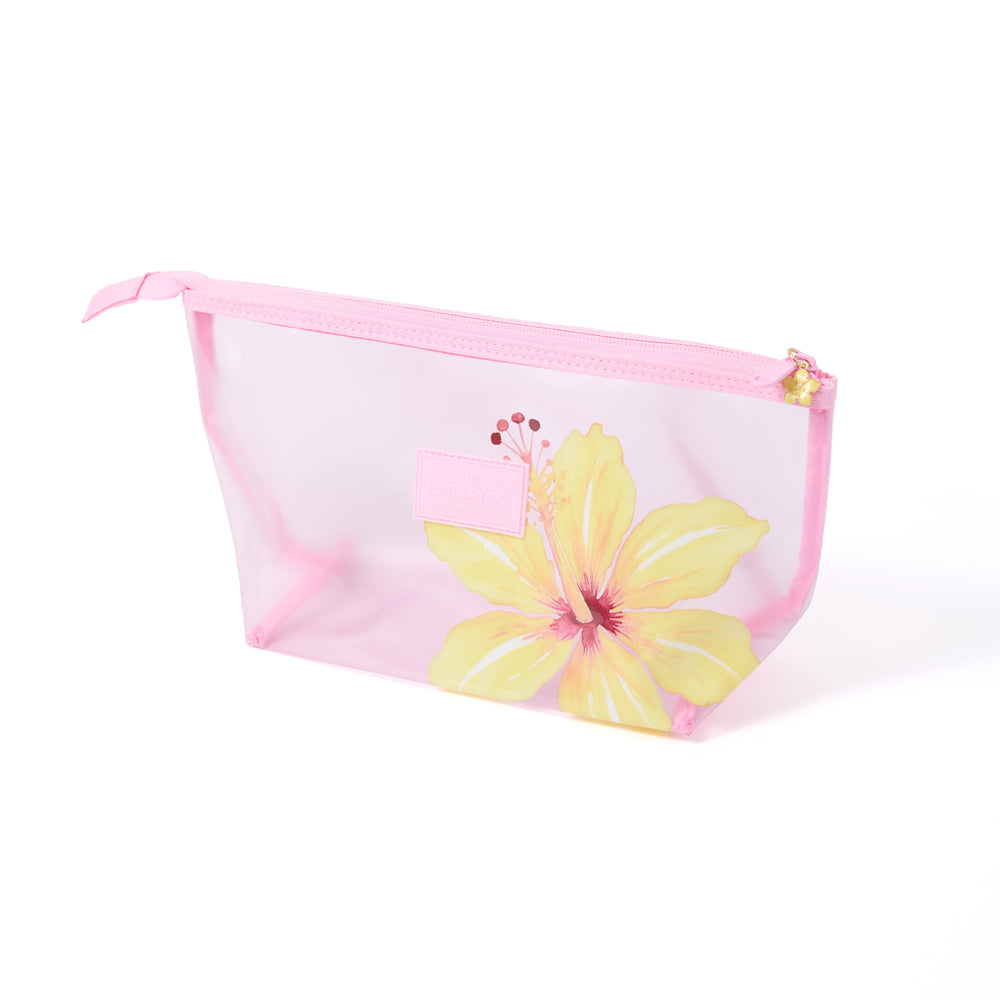 Jelly Essential Makeup Pouch - Yellow Hibiscus