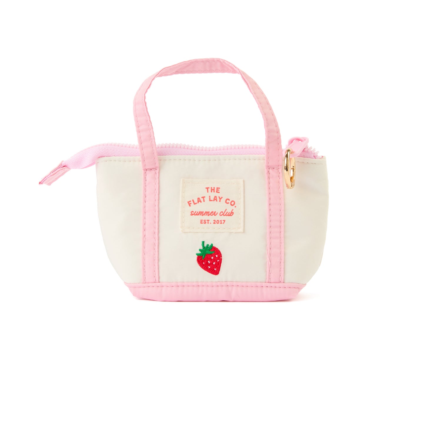 Mini Keyring Tote - Strawberries & Cream