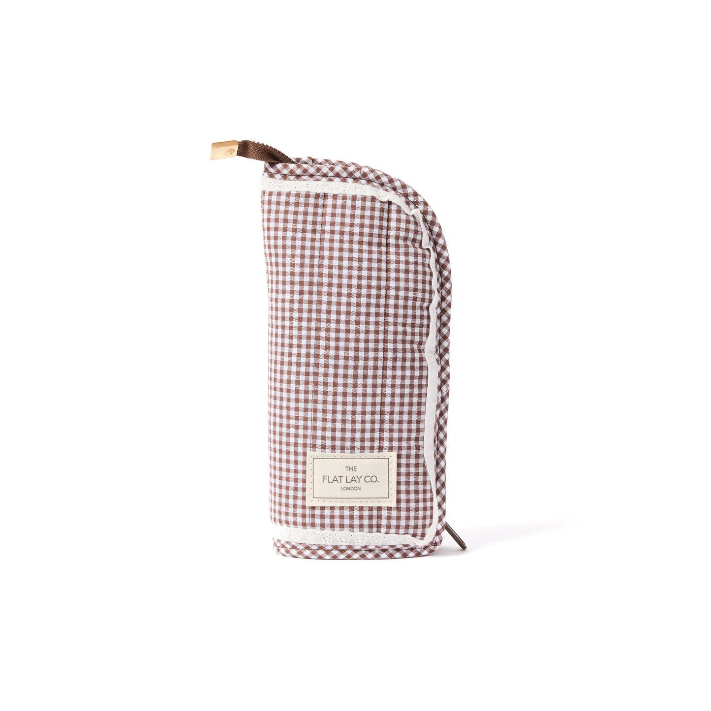 Marshmallow Box Bag & Brush Case Bundle - Mocha Gingham