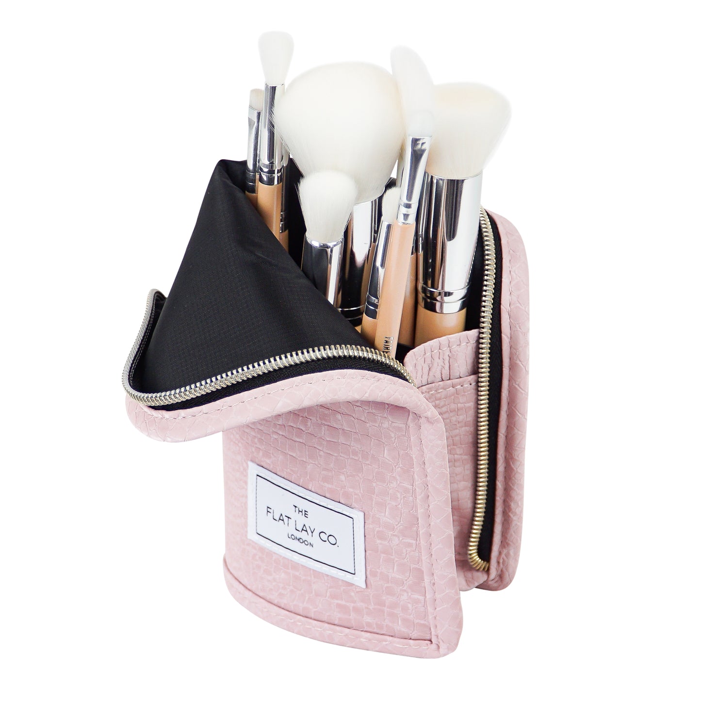Pink Croc Standing Brush Case and Pot