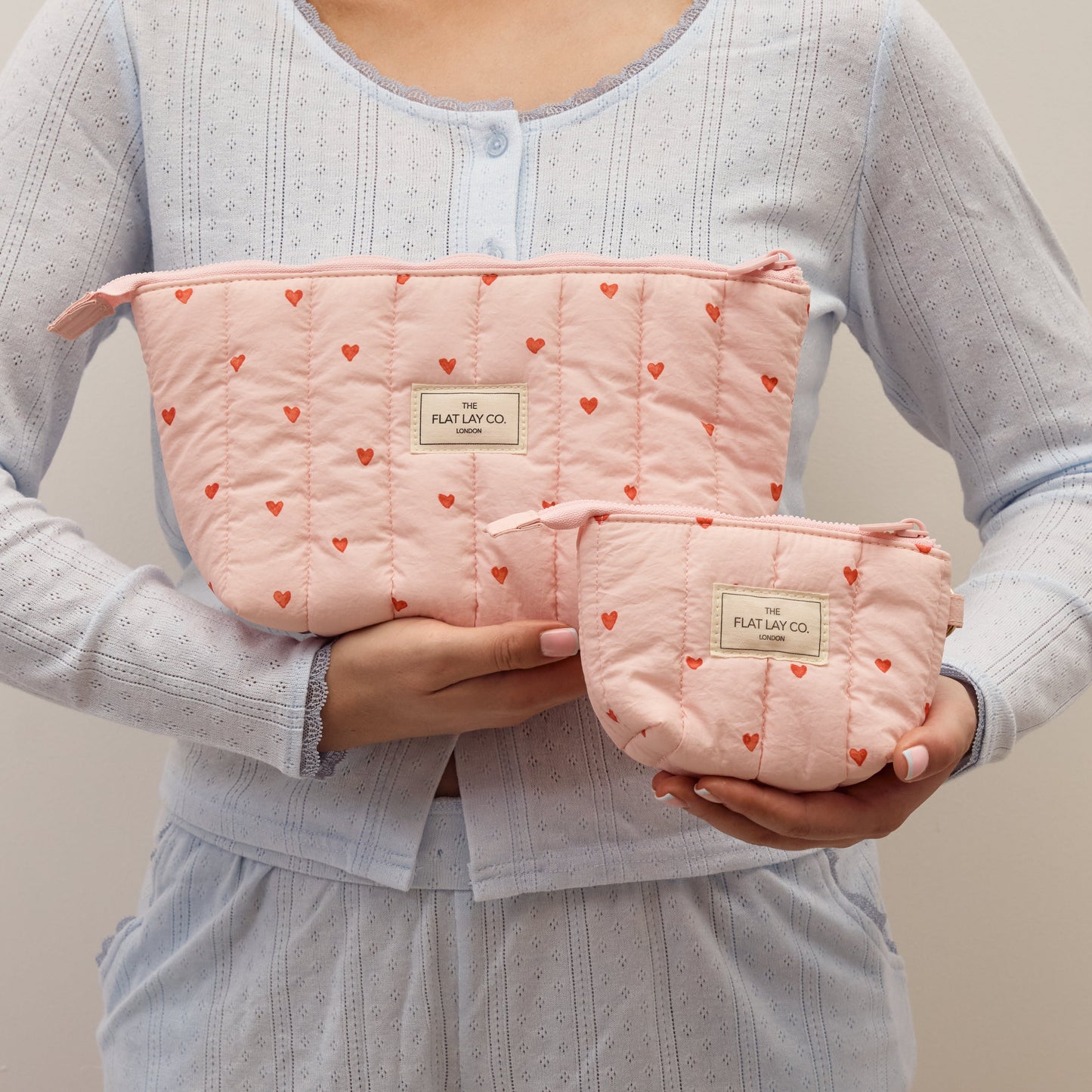 Mini Keyring Pouch - Sweet Pink Hearts