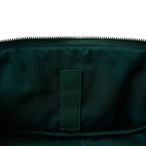 Flat Lay Makeup Box Bag - Green Leaves Embroidered Velvet