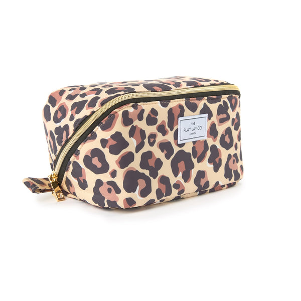 Flat Lay Makeup Box Bag - Leopard Print