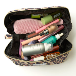 Flat Lay Makeup Box Bag - Leopard Print