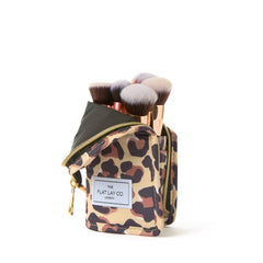 Standing Makeup Brush Case - Leopard Print