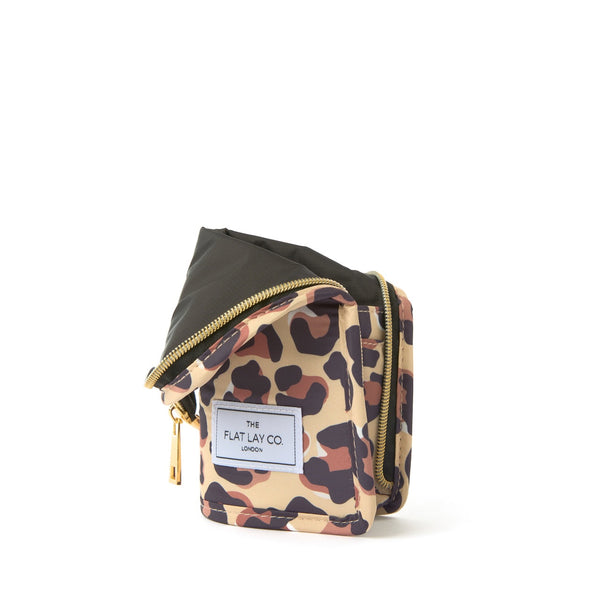 Standing Makeup Brush Case - Leopard Print