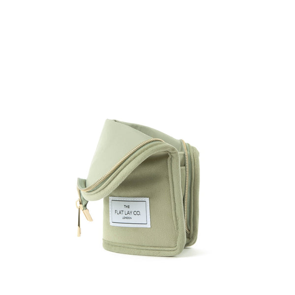 Standing Makeup Brush Case - Sage Green Velvet