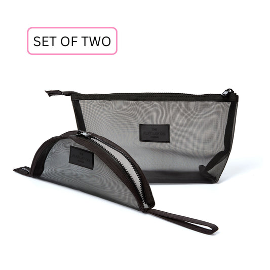 Mesh Makeup Pouch Bundle (2-Pack) - Black