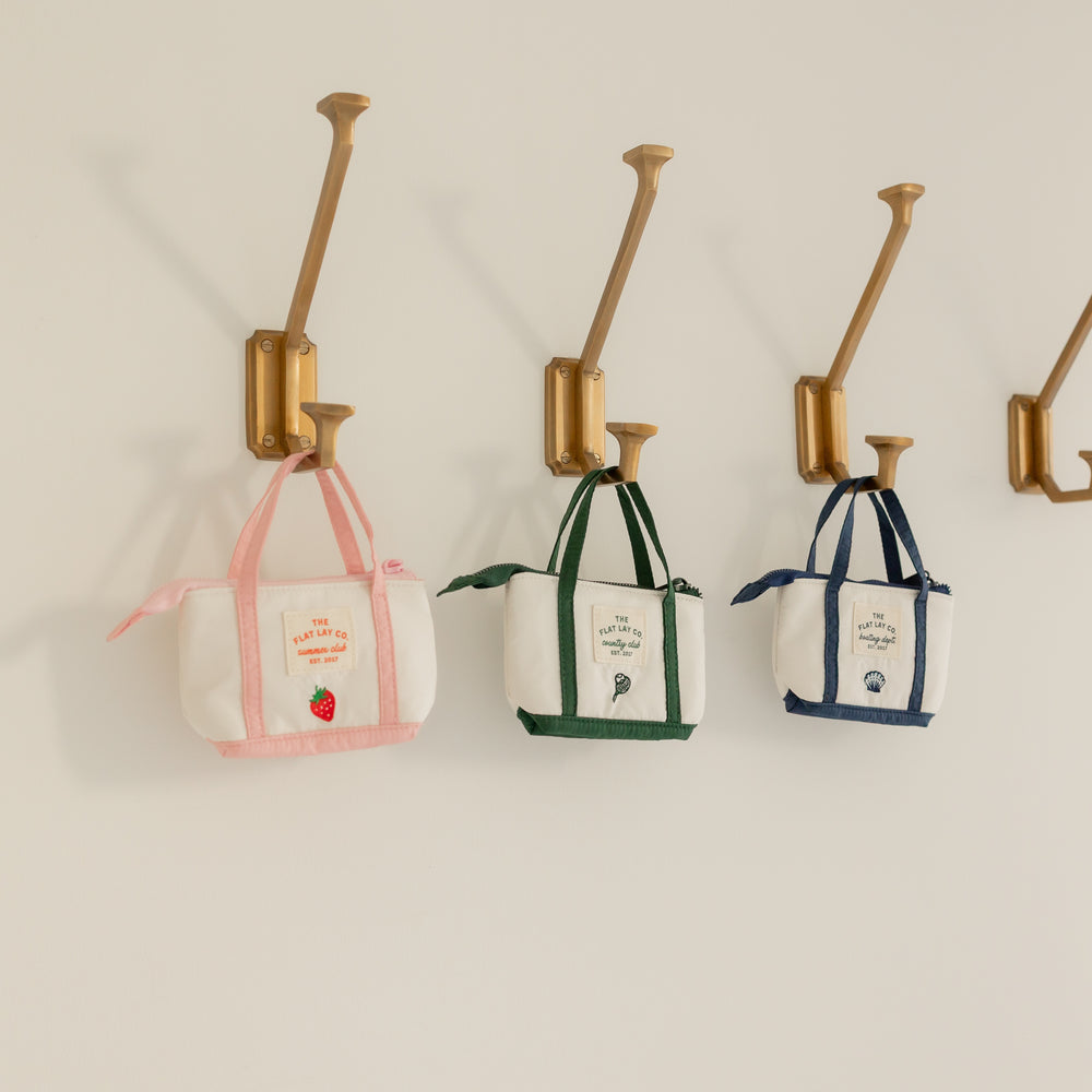 Mini Keyring Tote - Strawberries & Cream
