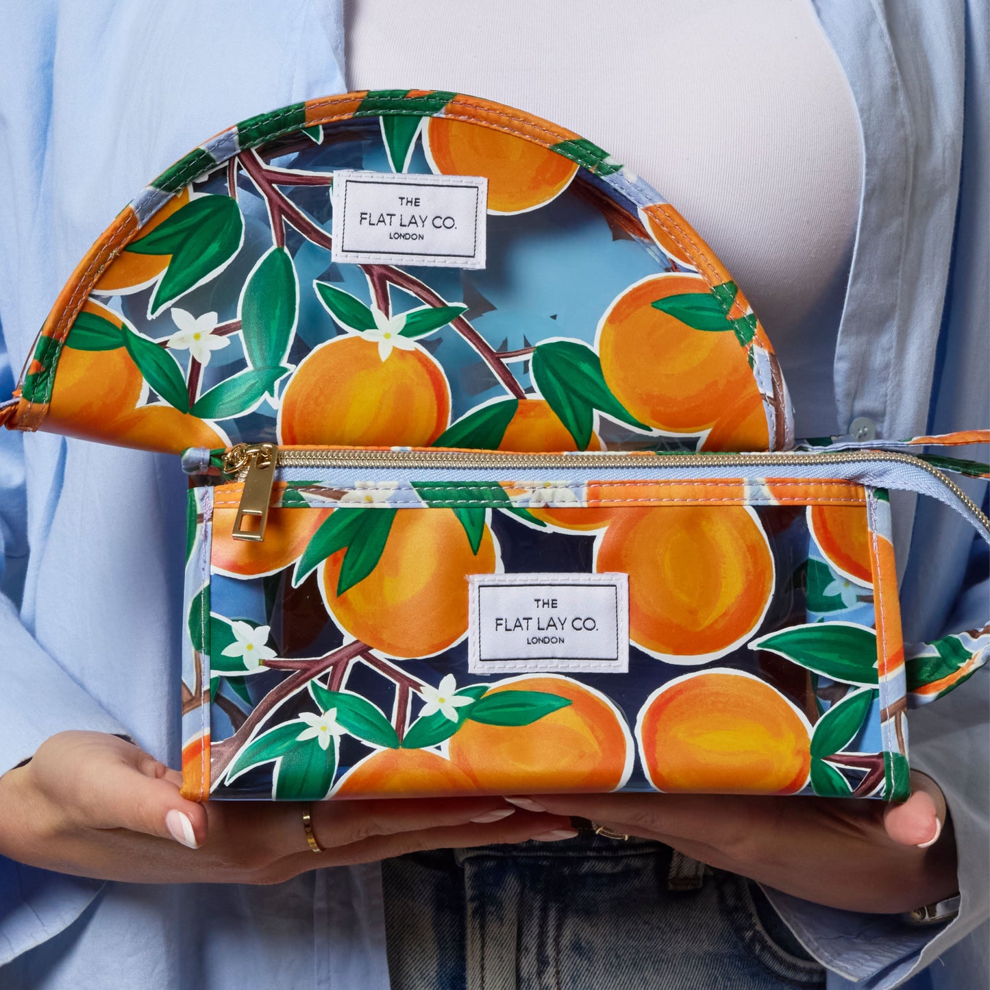 Jelly Lunar Flat Lay Makeup Pouch - Mediterranean Oranges