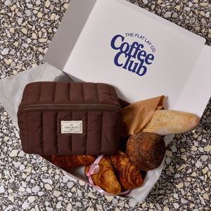 Marshmallow Flat Lay Makeup Box Bag - Espresso