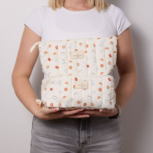 Marshmallow Flat Lay Makeup Box Bag - Coffee Shop