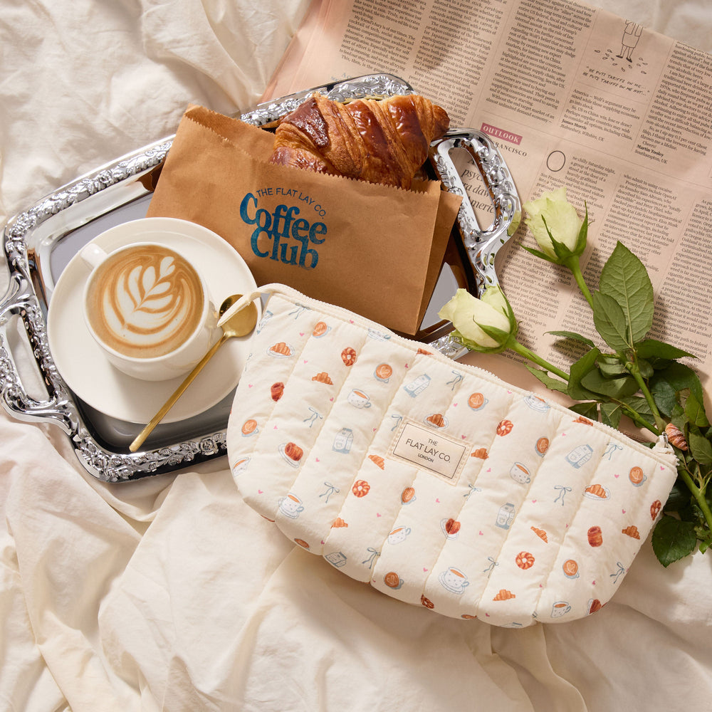 Padded Essential Makeup Pouch - Coffee Shop