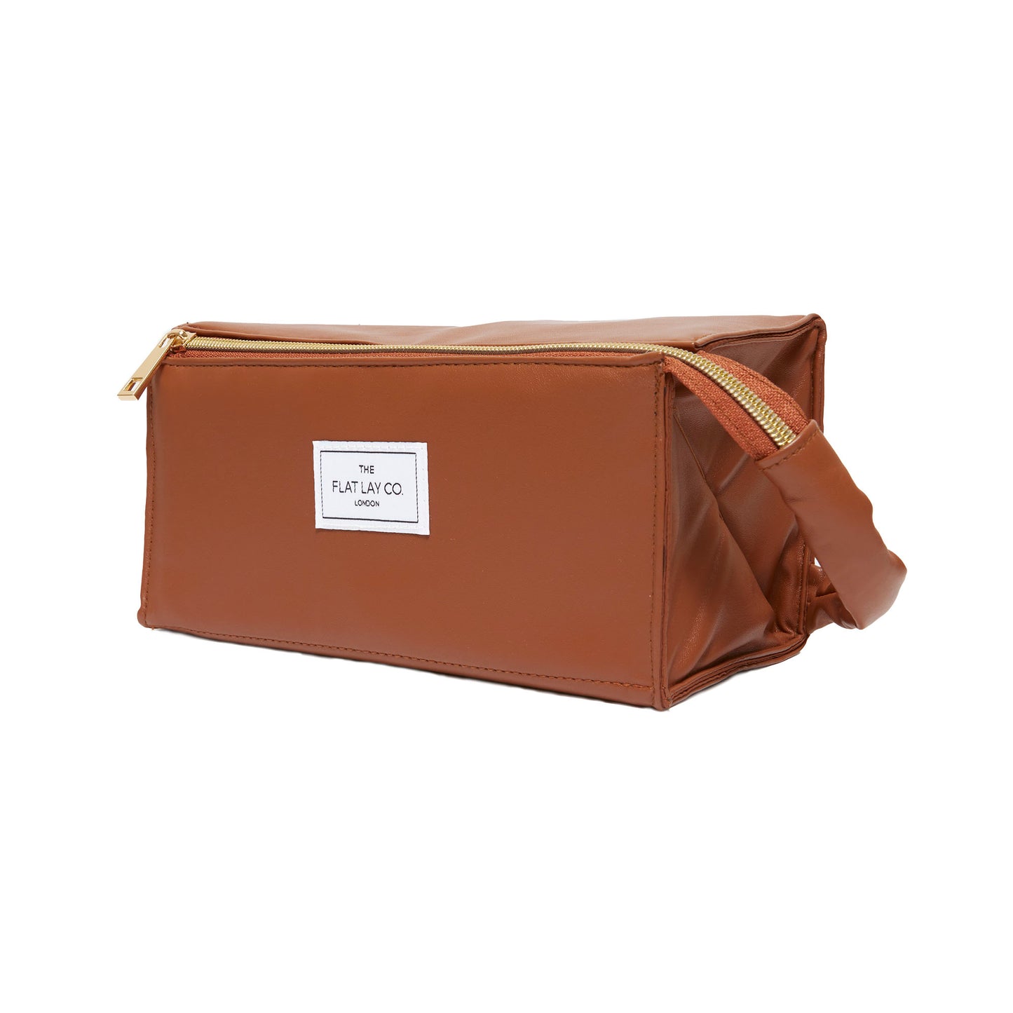 Tan Vegan Leather Open Flat Box Bag