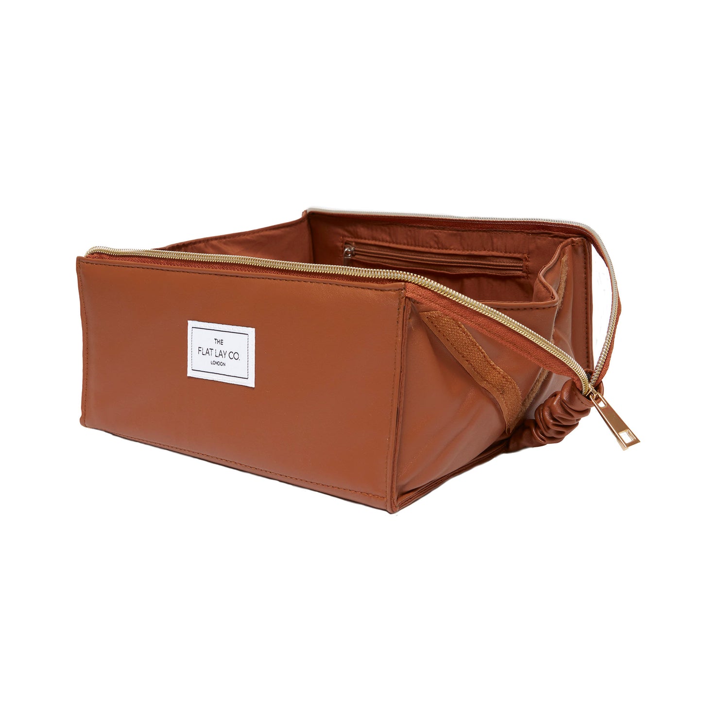 Tan Vegan Leather Open Flat Box Bag