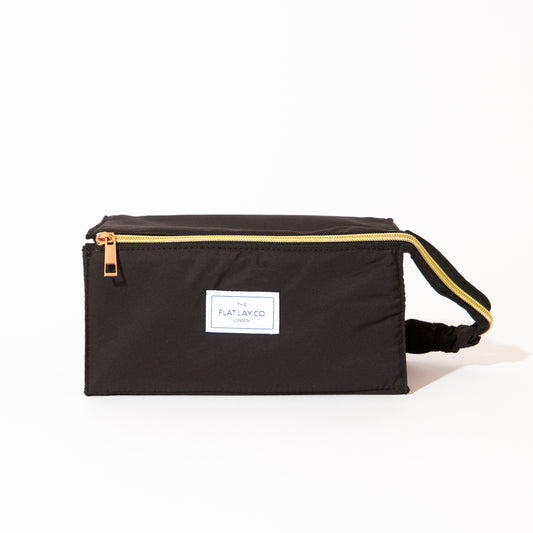 Classic Black Flat Lay Makeup Box Bag