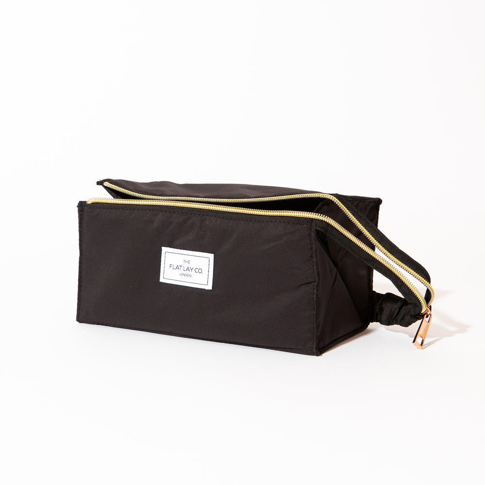 Classic Black Flat Lay Makeup Box Bag