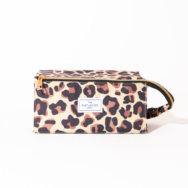 Flat Lay Makeup Box Bag - Leopard Print