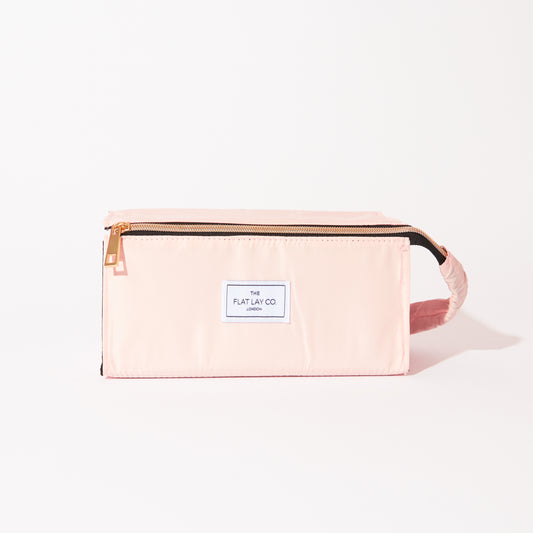 Blush Pink Flat Lay Makeup Box Bag