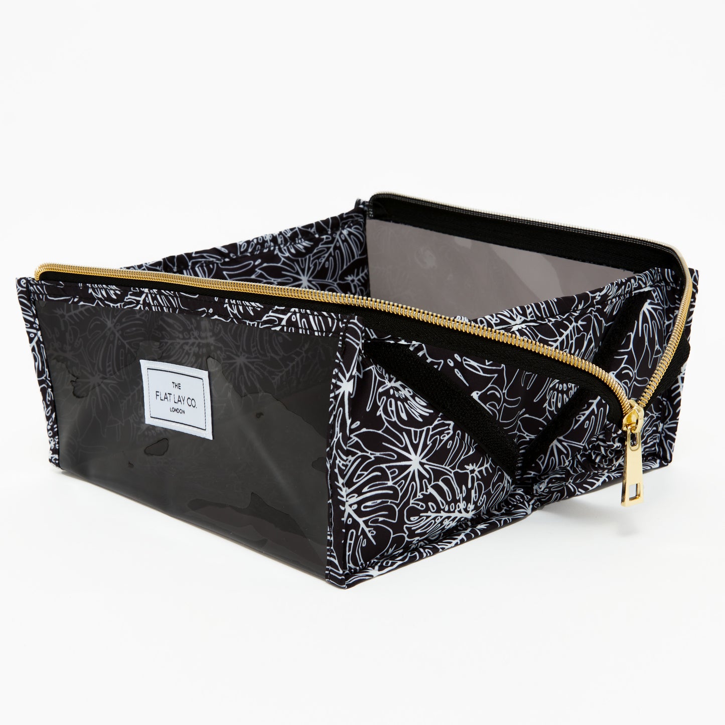 Jelly Open Flat Box Bag in Black Tropical