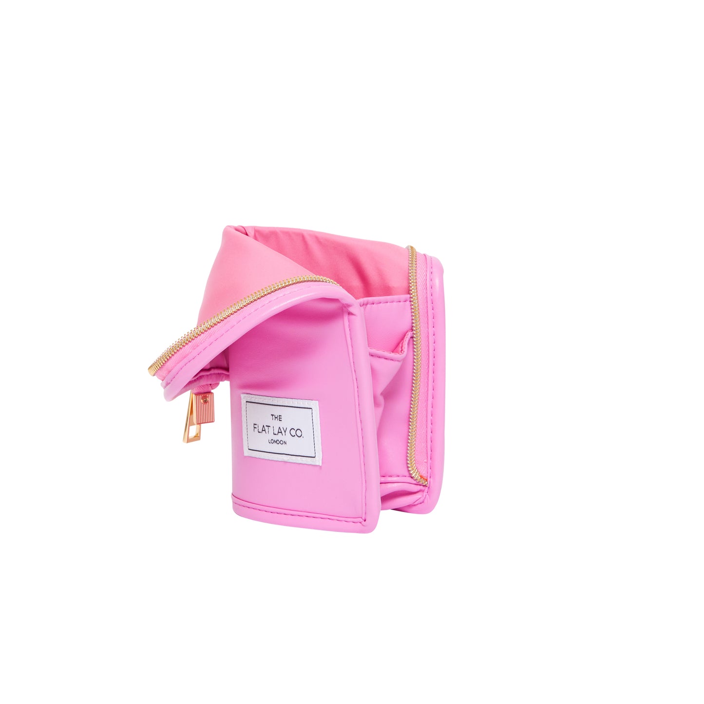 Pink Vegan Leather Standing Brush Case and Pot